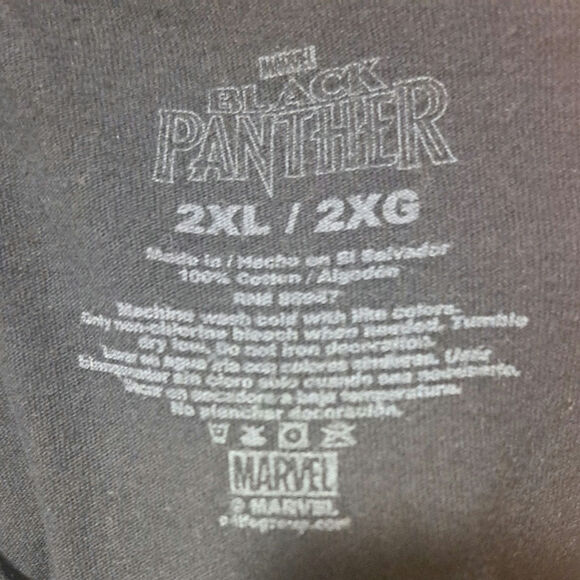 Marvel Black Panther Black T-Shirt Men's 2XL - Picture 3 of 3